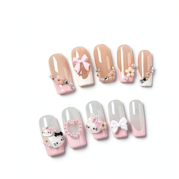 PDFADSK Colorful Acrylic Nail Charms Bow-7