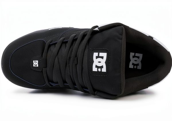 DC Shoes Men's Skate Shoes Black White Leather-3