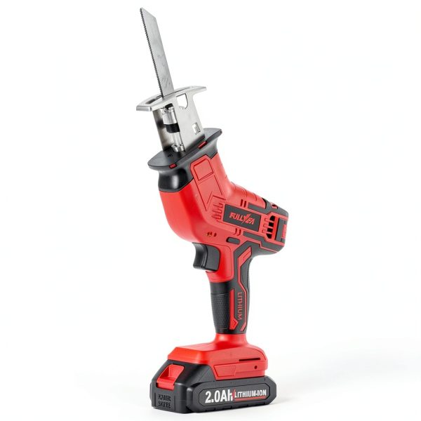 FULLYEA Cordless Reciprocating Saw Red Carbon Steel-1