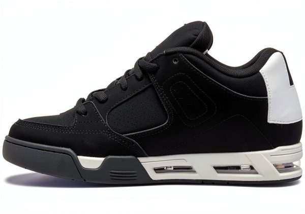 DC Shoes Men's Skate Shoes Black White Leather-2