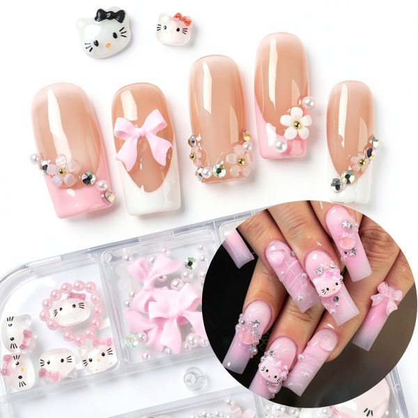 PDFADSK Colorful Acrylic Nail Charms Bow-2