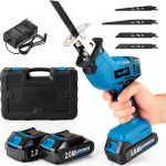 FULLYEA Cordless Reciprocating Saw Blue Carbon Steel-0