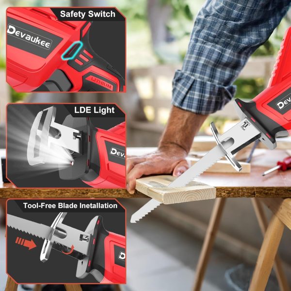 Devaukee Cordless Reciprocating Saw Battery Powered-5
