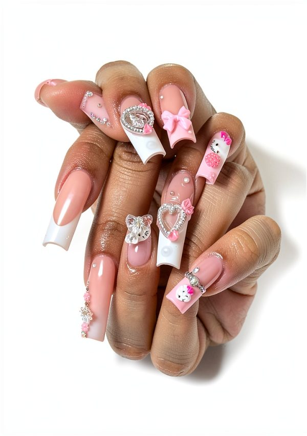 PDFADSK Colorful Acrylic Nail Charms Bow-1