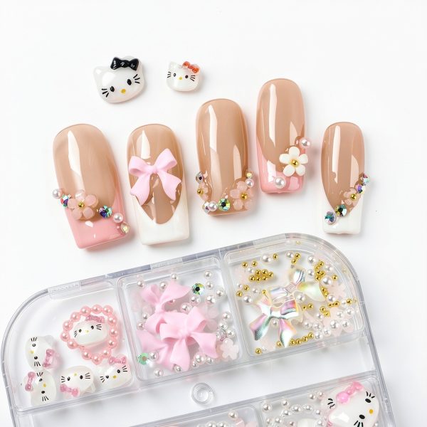 PDFADSK Colorful Acrylic Nail Charms Bow-8