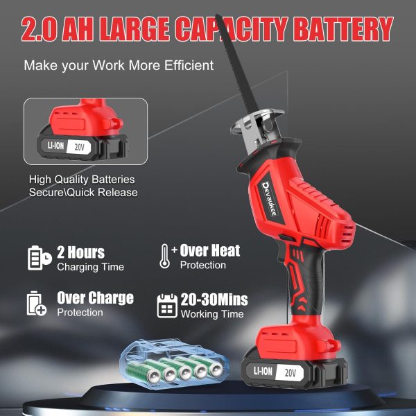 Devaukee Cordless Reciprocating Saw Battery Powered-4