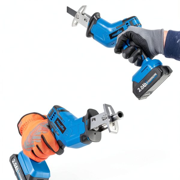 FULLYEA Cordless Reciprocating Saw Blue Carbon Steel-2