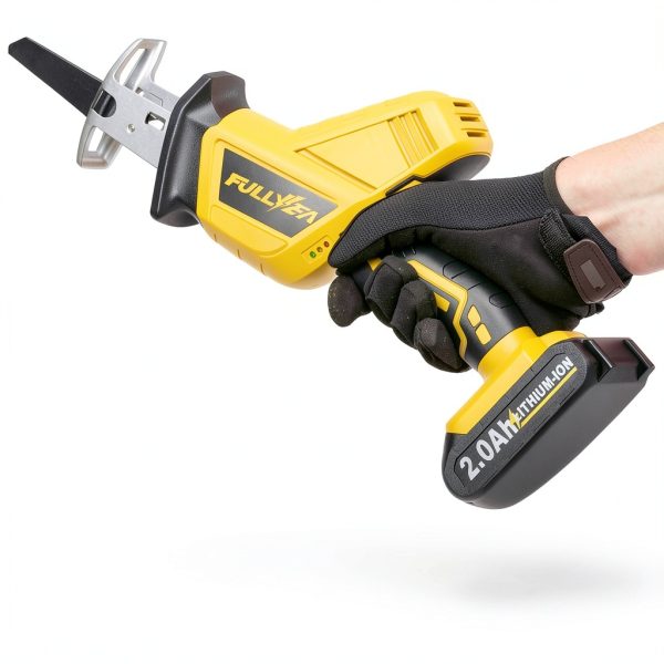 FULLYEA Cordless Reciprocating Saw Yellow Steel-3