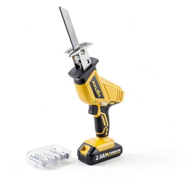 FULLYEA Cordless Reciprocating Saw Yellow Steel-2