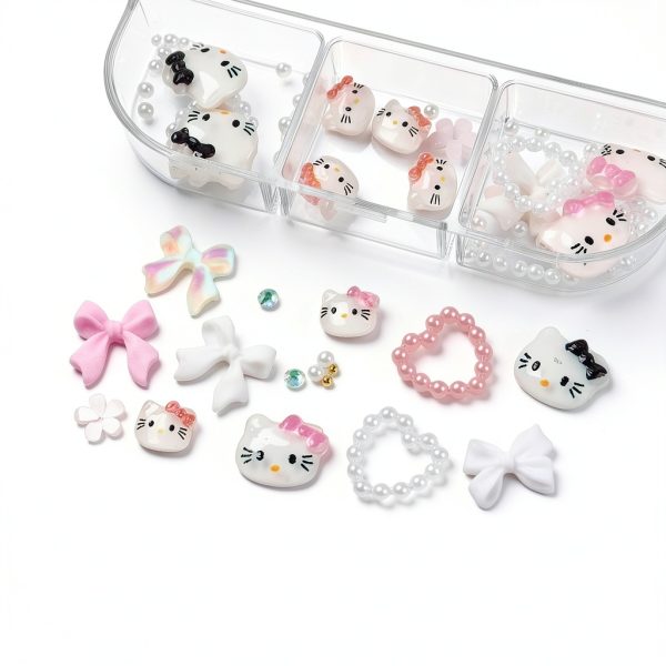 PDFADSK Colorful Acrylic Nail Charms Bow-4
