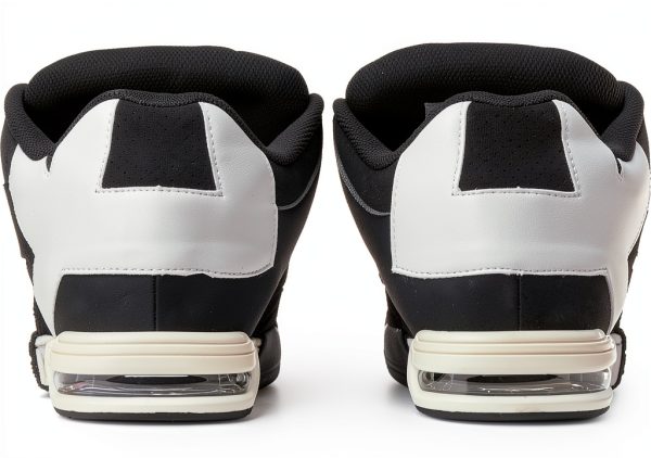 DC Shoes Men's Skate Shoes Black White Leather-5