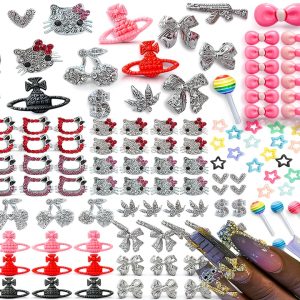 Nail Charms by XIYONALI Metal Rhinestones Resin-0