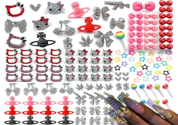 Nail Charms by XIYONALI Metal Rhinestones Resin-0