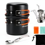 Odoland 6-Piece Cookware Set Aluminum Pot Stove Foldable Handles-0