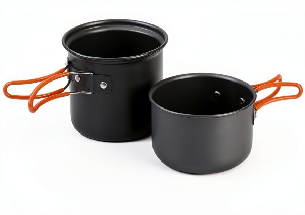 Odoland 6-Piece Cookware Set Aluminum Pot Stove Foldable Handles-5