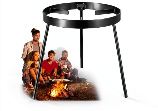 Campfire Tripod for Cooking - Campfire Cooking Equipment, Outdoor Fire Pit Stand, Portable Cast Iron Open Camping Tripod cookware for Dutch Oven,Grill,Lodge,firepit-0