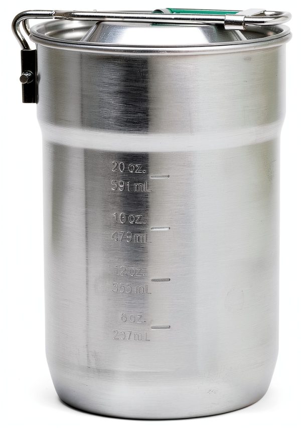 Stanley Adventure Nesting Two Cup Stainless Steel Cookset | 32 oz Pot and Lid with Fold & Lock Handle | Camping Essentials for Your Camp Kitchen | BPA-Free | Stainless Steel-1