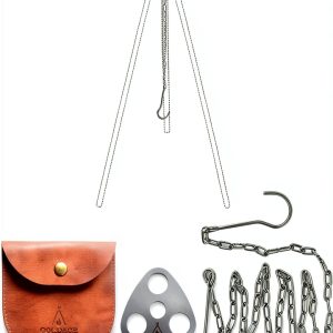 Stainless Steel Camping Gear and Equipment - Campfire Cooking Accessories Set - Radiate Portable Round Cookware - Dutch Oven Camping Cookware - Outdoor Camp Tripod Cooking, Silver-0