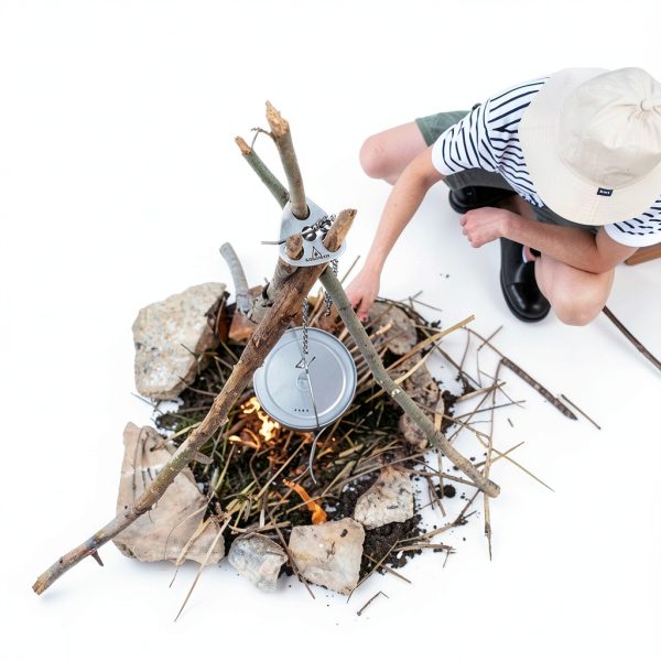 Stainless Steel Camping Gear and Equipment - Campfire Cooking Accessories Set - Radiate Portable Round Cookware - Dutch Oven Camping Cookware - Outdoor Camp Tripod Cooking, Silver-3