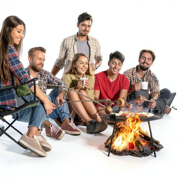 Campfire Tripod for Cooking - Campfire Cooking Equipment, Outdoor Fire Pit Stand, Portable Cast Iron Open Camping Tripod cookware for Dutch Oven,Grill,Lodge,firepit-7