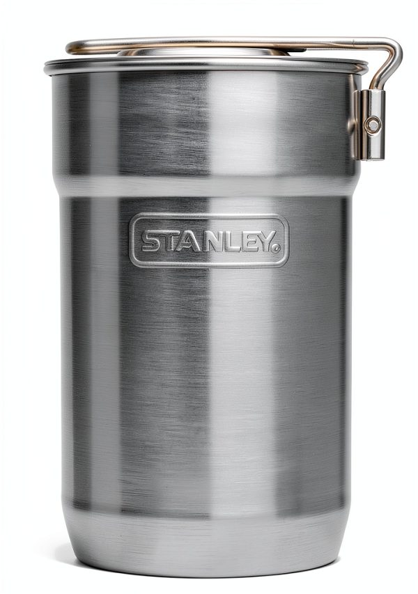 Stanley Adventure Nesting Two Cup Stainless Steel Cookset | 32 oz Pot and Lid with Fold & Lock Handle | Camping Essentials for Your Camp Kitchen | BPA-Free | Stainless Steel-0