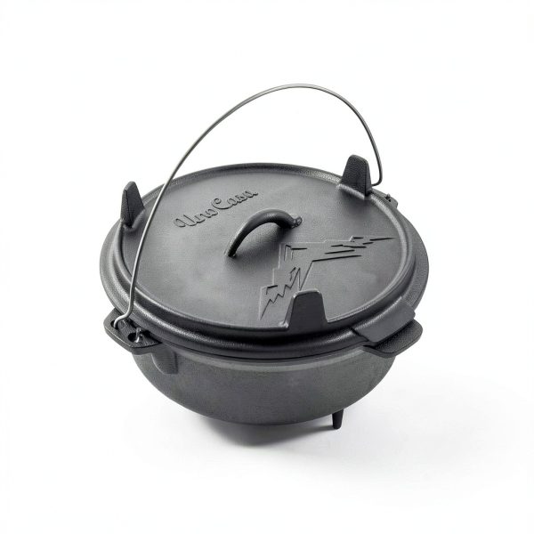 Cast Iron Camping Dutch Oven 6qt Uno Casa Preseasoned with Lid Lifter-1