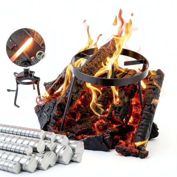 Campfire Tripod for Cooking - Campfire Cooking Equipment, Outdoor Fire Pit Stand, Portable Cast Iron Open Camping Tripod cookware for Dutch Oven,Grill,Lodge,firepit-2