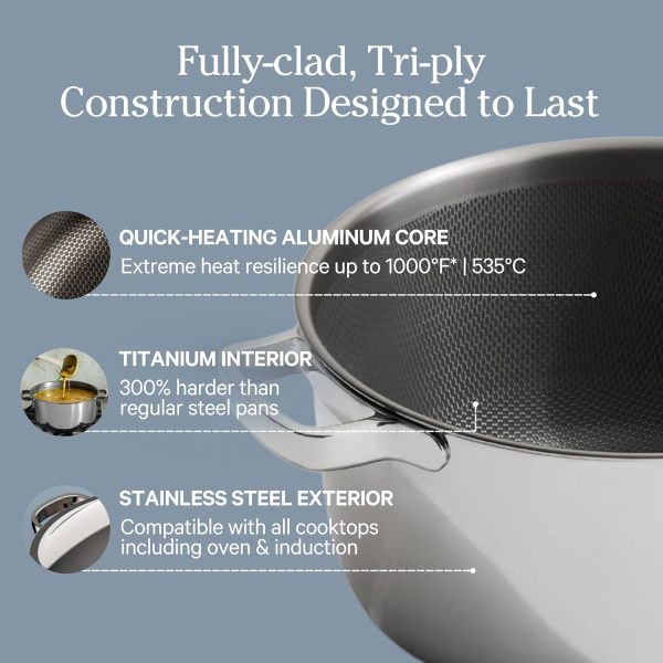 Titanium Perfect Pot Pro Our Place 6.75 Qt Stock Pot Chrome PFAS Free-2