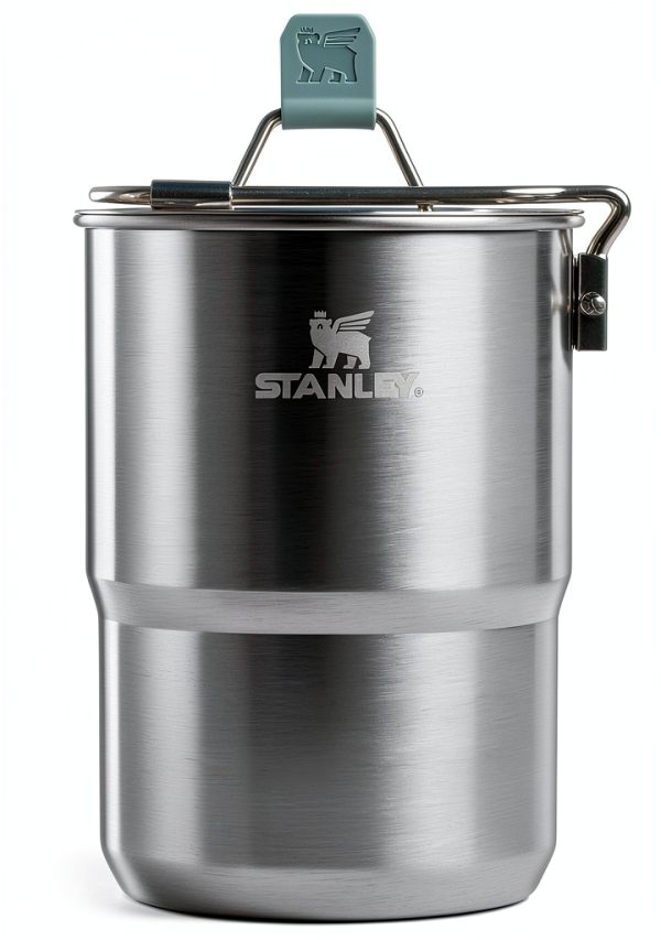 Stanley Wildfare Go 4-Piece Stainless Steel Two Cup Cook Set | 32 oz Pot and Lid with Fold & Lock Handle | 2 Stacking Cups | Camping Essentials for Your Camp Kitchen | BPA-Free | Shale + Charcoal-0