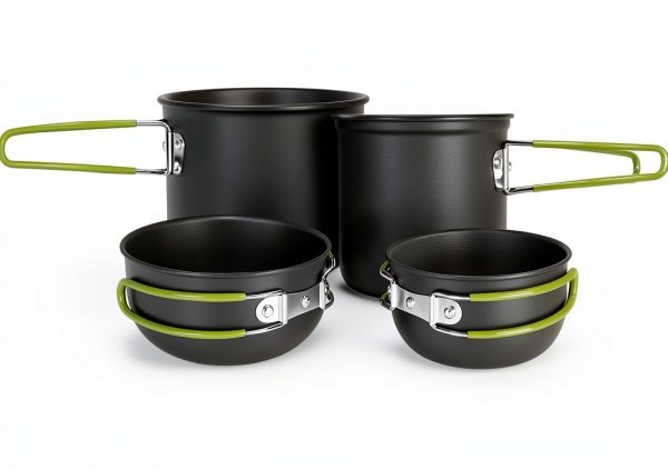 Odoland 16pcs Camping Cookware Mess Kit, Lightweight Pot Pan Mini Stove with 2 Cups, Fork Spoon Kits for Backpacking, Outdoor Camping Hiking and Picnic-1