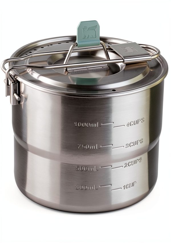 Stanley Wildfare Go Two Bowl Mess Kit | 8pc Portable Pot & Cookware Set | 1.25qt Stainless Steel Pot w/Locking Handle, Lid, 2 Bowls & Sporks-2
