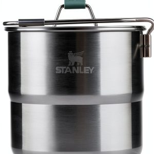 Stanley Wildfare Go Two Bowl Mess Kit | 8pc Portable Pot & Cookware Set | 1.25qt Stainless Steel Pot w/Locking Handle, Lid, 2 Bowls & Sporks-0