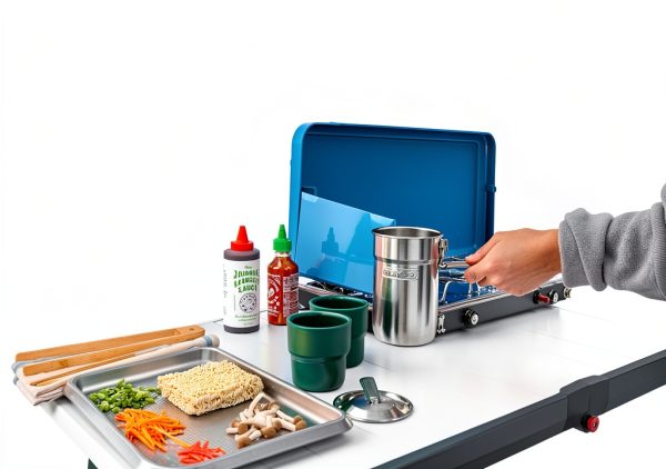Stanley Wildfare Go 4-Piece Stainless Steel Two Cup Cook Set | 32 oz Pot and Lid with Fold & Lock Handle | 2 Stacking Cups | Camping Essentials for Your Camp Kitchen | BPA-Free | Shale + Charcoal-4